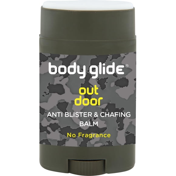 Body Glide Outdoor Anti Chafe Balm 1.5 onzas: barra antirozaduras sin fragancia de confianza en entrenamiento básico, deportes de resistencia y vida cotidiana. Uso en cuello, hombros, pecho