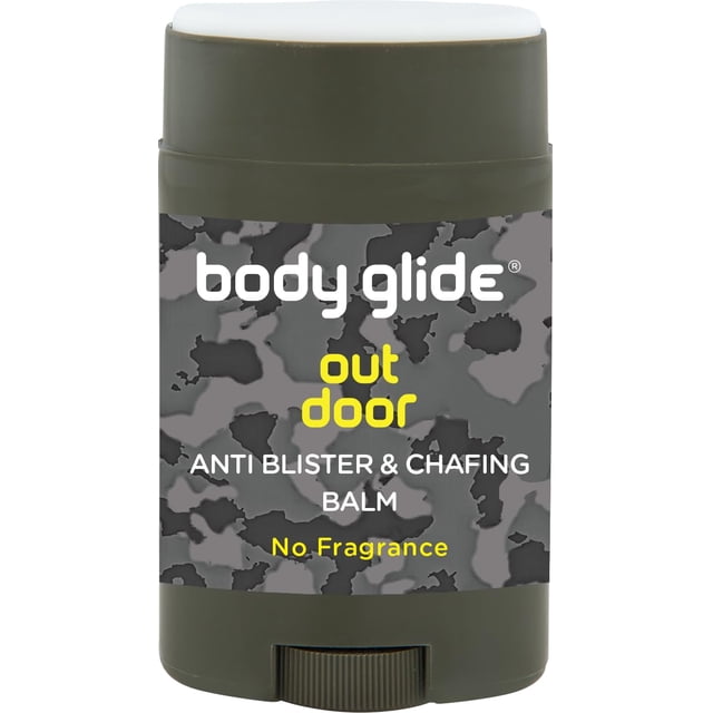 Body Glide Outdoor Anti Chafe Balm 1.5 onzas: barra antirozaduras sin fragancia de confianza en entrenamiento básico, deportes de resistencia y vida cotidiana. Uso en cuello, hombros, pecho