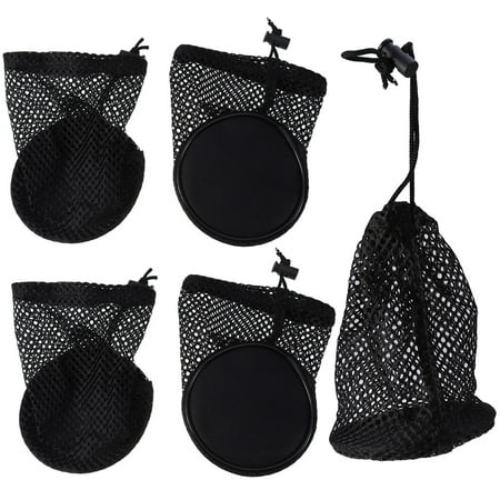 FOMIYES 5Pcs Black Nylon Golf Ball Mesh Bag Drawstring Closure Storing Balls For Sports Activities