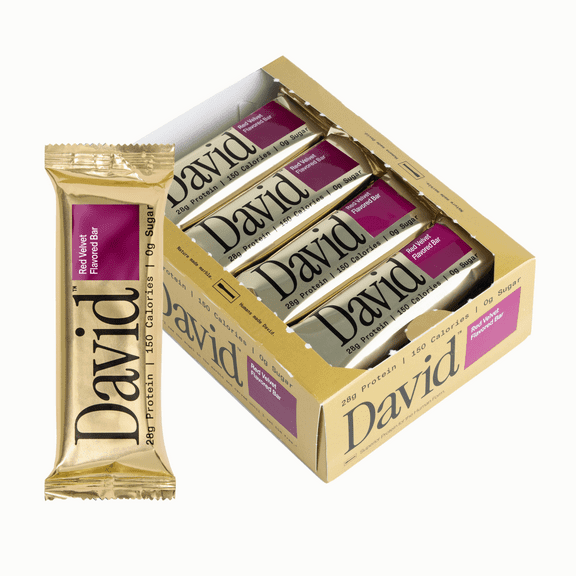 David Gold High Protein Bars, Red Velvet, 28g Protein - 12ct