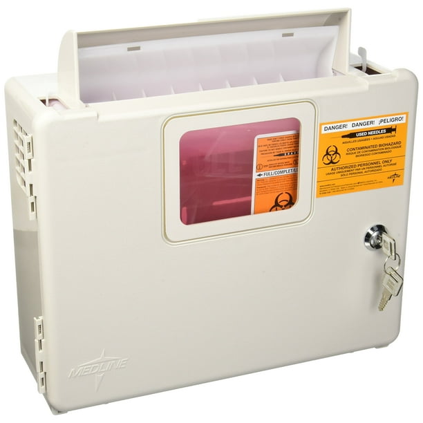 SharpSafety InRoom Sharps Box Wall Enclosure 85161H, 2 and 5 Quart, 1