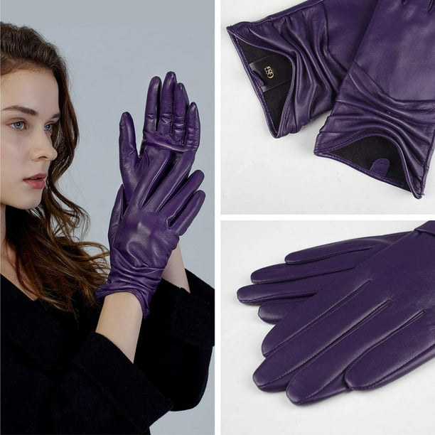 Leather texting gloves womens on sale
