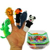 Finger Puppets Inc ThumbThings Handmade Finger Puppets, Set of 5: Gecko, Baby Lion, Monkey, Dolphin, Panda Bear (Peru)