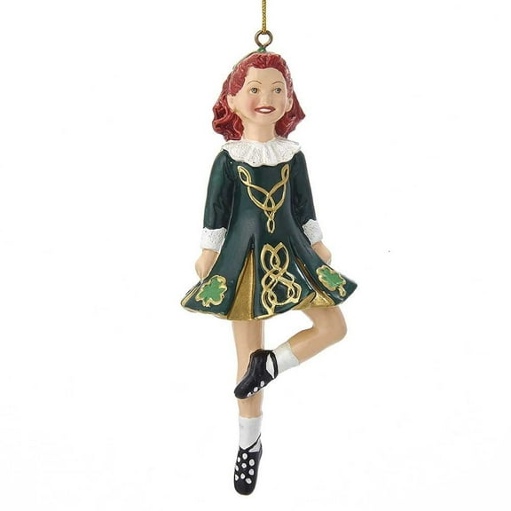 Dancing Irish Girl Christmas Ornament – Hand-Painted Holiday Tree Décor