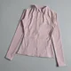thumbnail image 5 of Nueva ropa de yoga, abrigo para mujer, redondo, elástico alto, suelto, ejercicio, yoga, fitness, manga larga, cuello levantado, tops de yoga, 5 of 6