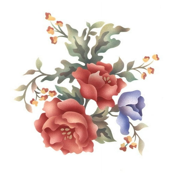 The Mad Stencilist Floral Cluster Wall Stencil TMS605 by Designer Stencils
