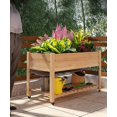 thumbnail image 1 of Historyli Jardinera elevada de madera de 122 x 61 x 81 cm de alto. Maceta con ruedas bloqueables y estante inferior de almacenamiento. Forro impermeable. Ideal para exteriores,interiores,hierbas, 1 of 6