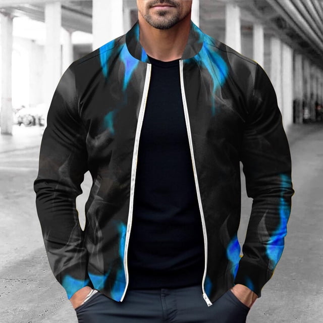 LOVZFMLL Jackets for Men Pullover Sweater Stand Collar Elastic Solid Color Half Sweater For Men Stand-up Collar Sweater