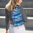 thumbnail image 5 of Yiaed Ice Blue Stripes Print Laptop Backpack Travel Canvas Backpack Vintage Aesthetic Backpack for School Knapsack Plain Backpack Backpack for School-, 5 of 5