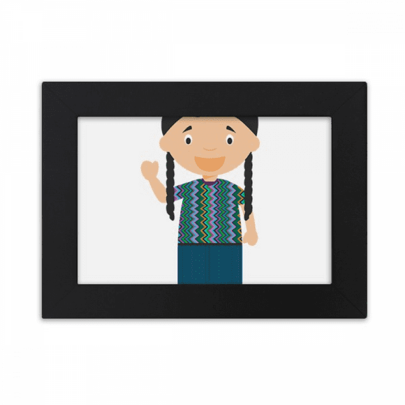 Long Pigtail Guatemala Cartoon Desktop Photo Frame Ornaments Picture Art Painting