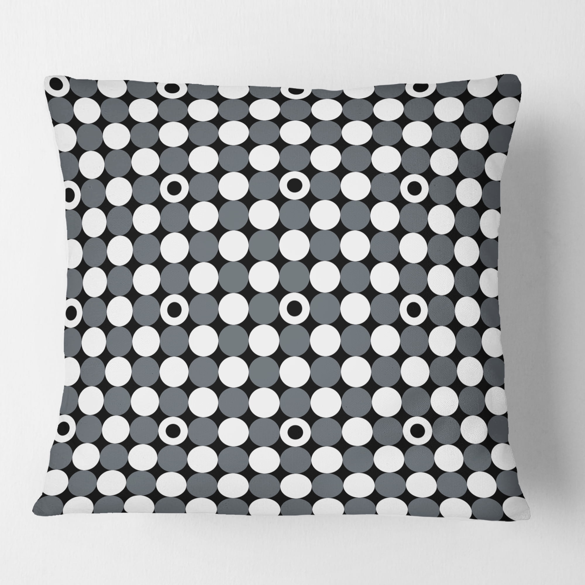 Designart Monochrome Geometric Pattern XIV' Mid-Century Modern Throw Pillow - 18x18