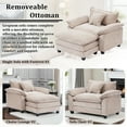 thumbnail image 5 of Gexpusm Accent chair Ottoman Set, Oversized 40" Single sofa with Chaise for Convertible Chenille Sofa Set Living Room,Comfy Deep Seat Reading Sofa for Bedroom Apartment Small Space,Khaki, 5 of 8