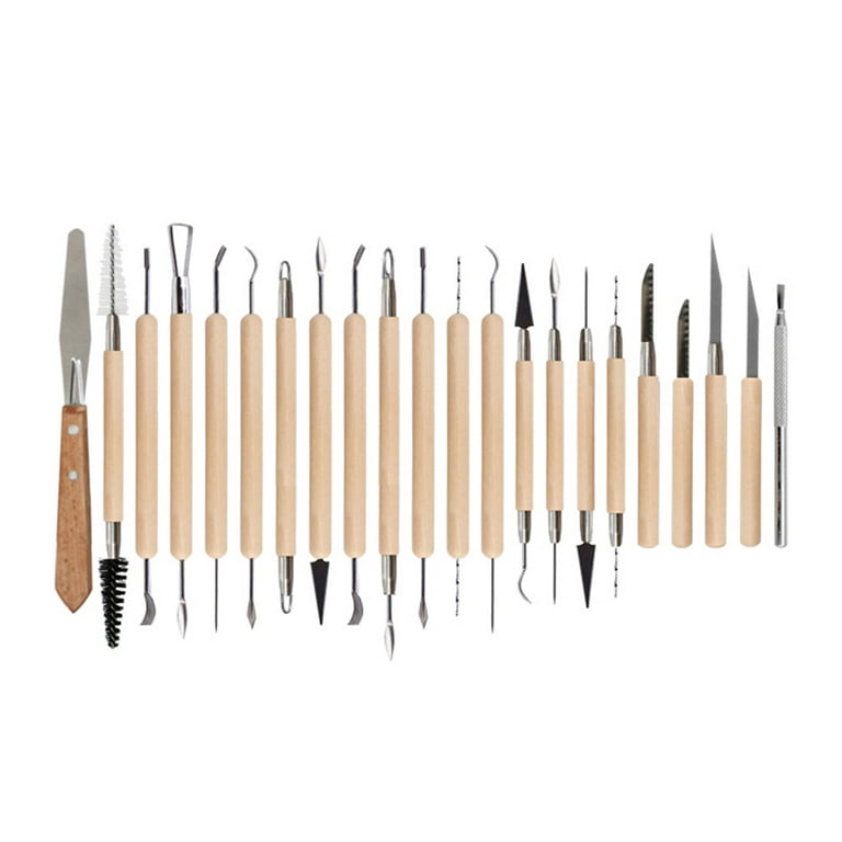 Pottery & Clay Sculpting Tools Set, 30-Pieces Clay Sculpting Tool Set with  Wooden Handles. Pottery Carving Tools, Double-Sided. Clay Tool Set for