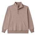 thumbnail image 6 of Weikingp Sweatshirts for Women Plain Oversized Sweatshirt Women'S Snap Button Pullover Tops Casual Long Sleeve Stand Neck Lightweight Sweatshirt Jumpers for Women Casual Henley Shirt Bronze 2XL, 6 of 6