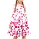 thumbnail image 1 of TaTaai Valentine Heart Print Long Sleeve A-Line Skater Dress, Valentine's Day Gift, Casual Party Twirly Dress Gift, 1 of 5
