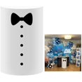 thumbnail image 1 of wonima02 Black Bow Tie Cylinder Table Covers for Baby Boy Little Boss Party Pedestal Stand Elastic Covers Birthday Baby Shower Parties Dessert Table Display Pillars Cover Props, 1 of 1