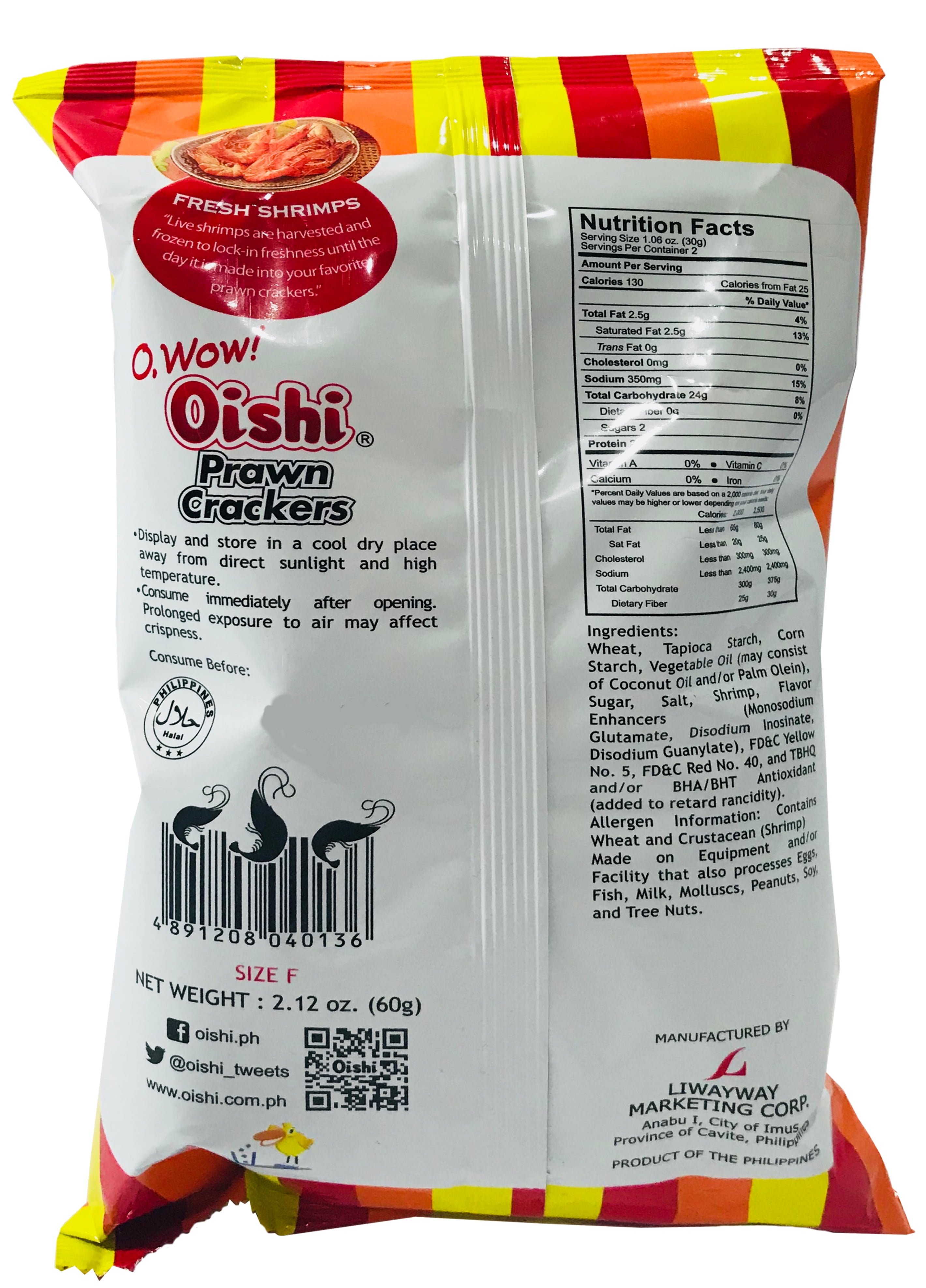 Oishi Prawn Crackers Classic Regular Small Pack of 10