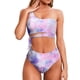 thumbnail image 1 of Bikini de dos piezas con un hombro Nikou anudado rosa M, 1 of 6