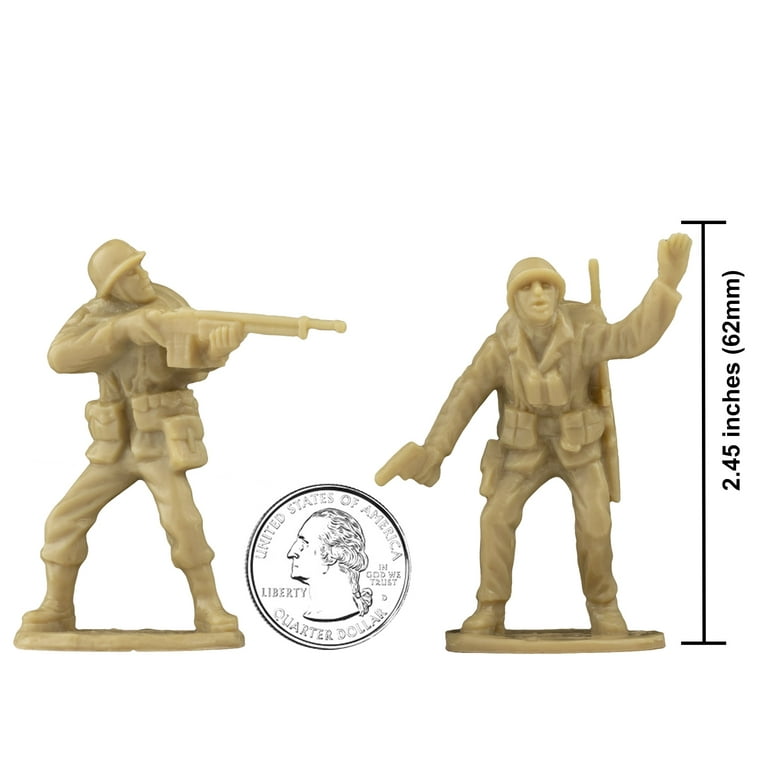 BMC WW2 Iwo Jima US Marines Plastic Army Men - Tan 36pc American
