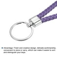 thumbnail image 3 of Uxcell PU Keyring Woven Lanyard Straps Braided Leather Keychain, Purple 3 Pack, 3 of 5