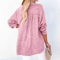 thumbnail image 6 of cfhntfmh Womens Chiffon Shirts Loose V Neck Buttons Solid Color Basic T-Shirts Fall Casual Loose Long Sleeve Lounge Tops, 6 of 7