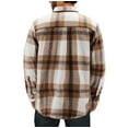 thumbnail image 2 of Men’s Flannel Button Up Plaid Cotton Blend Long Sleeve Casual Shirt (Iced Coffee, XL), 2 of 3