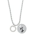 thumbnail image 1 of Delight Jewelry Silvertone Best Friend Eternity Ring Silvertone Script Initial Disc - I - Charm Necklace, 20"+3", 1 of 4