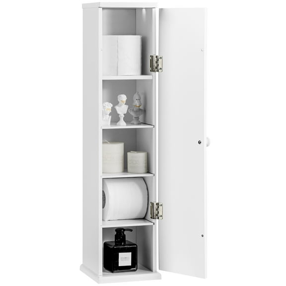 Giantex Small Bathroom Storage Cabinet, Free Standing Toilet Paper Holder, Storage Organizers Stand for Small Space & Corner