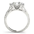 thumbnail image 2 of Silvago Jewelry Radiant Cut 2.13 Ct Moissanite Engagement Ring - Leaf Inspired Triple Stone Design - 14K White Gold Plated Jewelry Gift for Women’s Proposal, 2 of 2