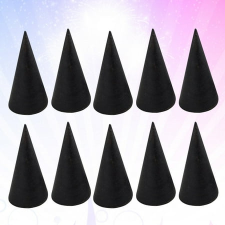 

10pcs 2.5x5cm DIY Cone Unpainted Wooden Cone Shape Ornamnet Craft Accessories (Coffee)