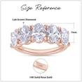 thumbnail image 2 of AFFY 5 Stone Diamond Engagement Ring for Women, 7X5MM Oval Cut Lab Grown Diamond Half Eternity Wedding Band In 14K Solid Rose Gold Jewelry Gift for Her (VS-SI Clarity, 3.50 Cttw) Ring Size-9, 2 of 5