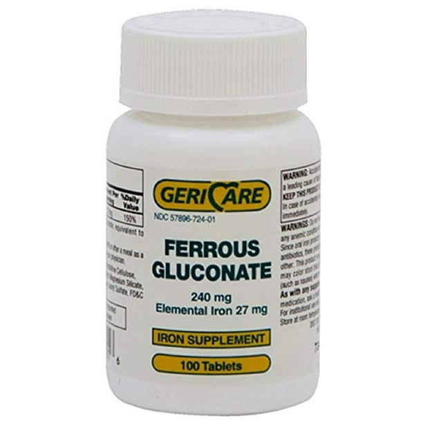 Ferrous Gluconate GeriCare , 240mg, Bt/100