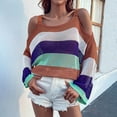 thumbnail image 2 of Suéter de mujer Suéter de rayas de moda Suéter de manga larga Pullove Cuello redondo Suéter informal Tops Odeerbi ODB-2, 2 of 4