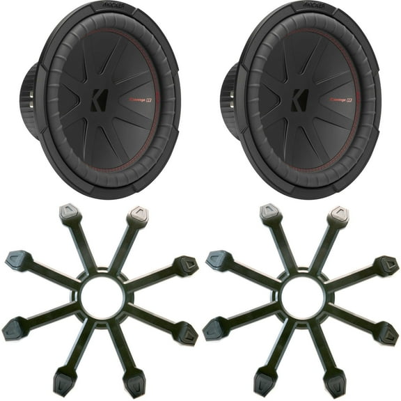 Kicker (2) 48CWR122 CompR 12" Subwoofer, DVC, 2-ohm - Includes Grill