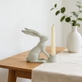 thumbnail image 5 of Vggrvlo Easter Bunny Candlestick Holders Vintage Rustic Bunny Stick Holders Resin Taper Candle Centerpieces Decor for Easter Fireplace Mantle Dining Table, Easter Office Home Gift Shape B, 5 of 6