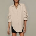 thumbnail image 2 of Chemise Ample pour Femmes avec Ceinture et devant, Ourlet Long, pour Début d'Automne, Tenue Décontractée, 2 of 5