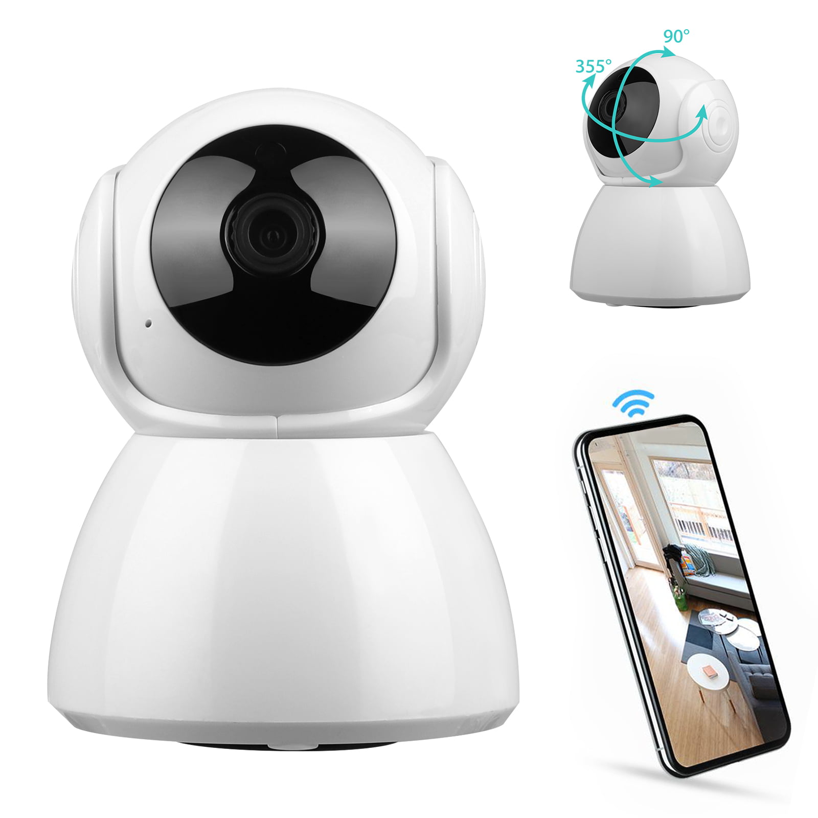 E1W-V2 Indoor Wireless Security Camera IP 862814 Zencam 720P WiFi Camera Pet Cam with MicroSD & Cloud Storage Baby Monitor Two-Way Talk Updated Firmware, 2018 Night Vision for Home White Office 