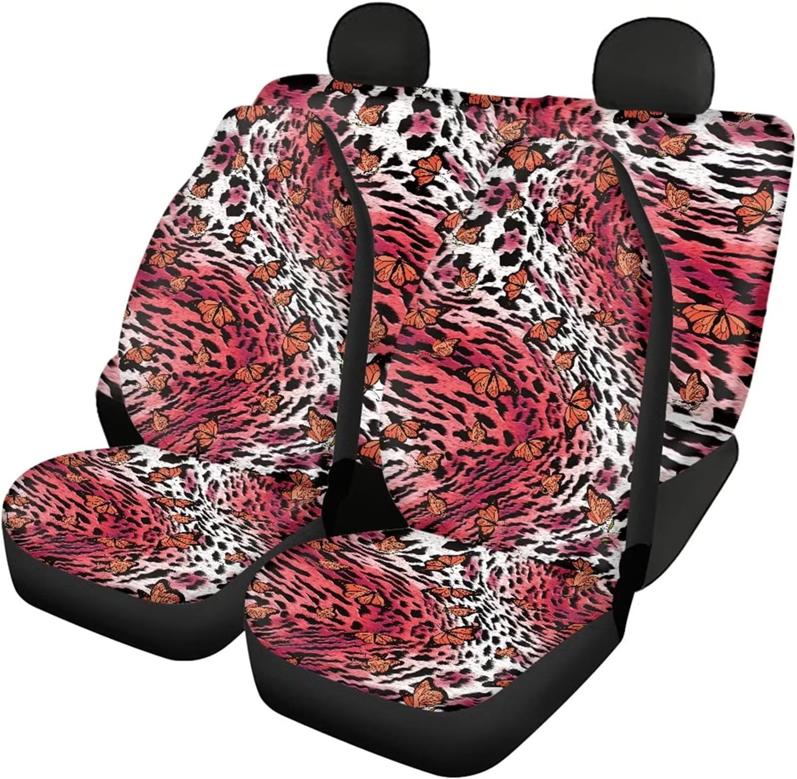 FKELYI Car Seat Covers For Sexy Women,Butterfly Leopard Print Seat