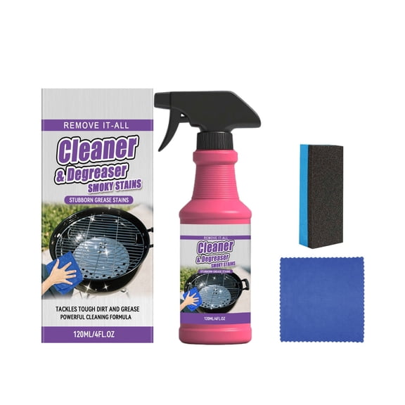 Stove Rack Cleaner Set,4.06 fl oz Heavy Duty Foam Degreaser, Baked-On Grease & Carbon Buildup Remover,Multi-Purpose Cleaning Spray for Oven Racks,BBQ Grill Grates,Stainless Steel and Cooking Surfaces