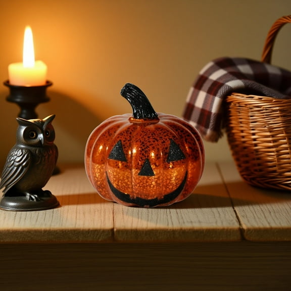 XGFHYJEH Halloween Decor, Halloween Decorations, Halloween Decorations Indoor, Halloween Decor Indoor, Halloween Glass Pumpkin Halloween Tabletop Decor