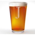 thumbnail image 1 of Vaso de pinta con monograma grabado de 16 oz para cerveza o soda (carta J), 1 of 12