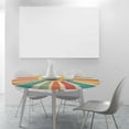 thumbnail image 6 of Solar Round Table Cloth Boho Vintage Wall Retro 70S Rainbow Sunrise Minimal Geometric Elastic Edged Table Cover Fade and Stain Resistant Table Cloths Easy to Clean Fits Tables 40-44" Diameter, 6 of 6