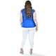 thumbnail image 3 of Blusa satinada con flor Roman Fashion/Tallas Extras, 1901 (Azul rey) azul 42, 3 of 6