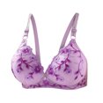 thumbnail image 3 of QLEICOM Everyday Bras for Women, Women's Comfort Lift Wirefree Bra Sexy Bra Without Steel Rings Sexy Vest Large Lingerie Bras Embroidered Everyday Brass No Underwire Purple Cup 34/75AB, 3 of 4