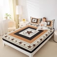 thumbnail image 4 of Homewish Vintage Texas Stars Twin Sheet Sets,Western Cowboys Twin Fitted Sheet,Brown Beige Flat Sheet For Boys Kids,Luxury Bedroom Decor,3 Pieces, 4 of 7