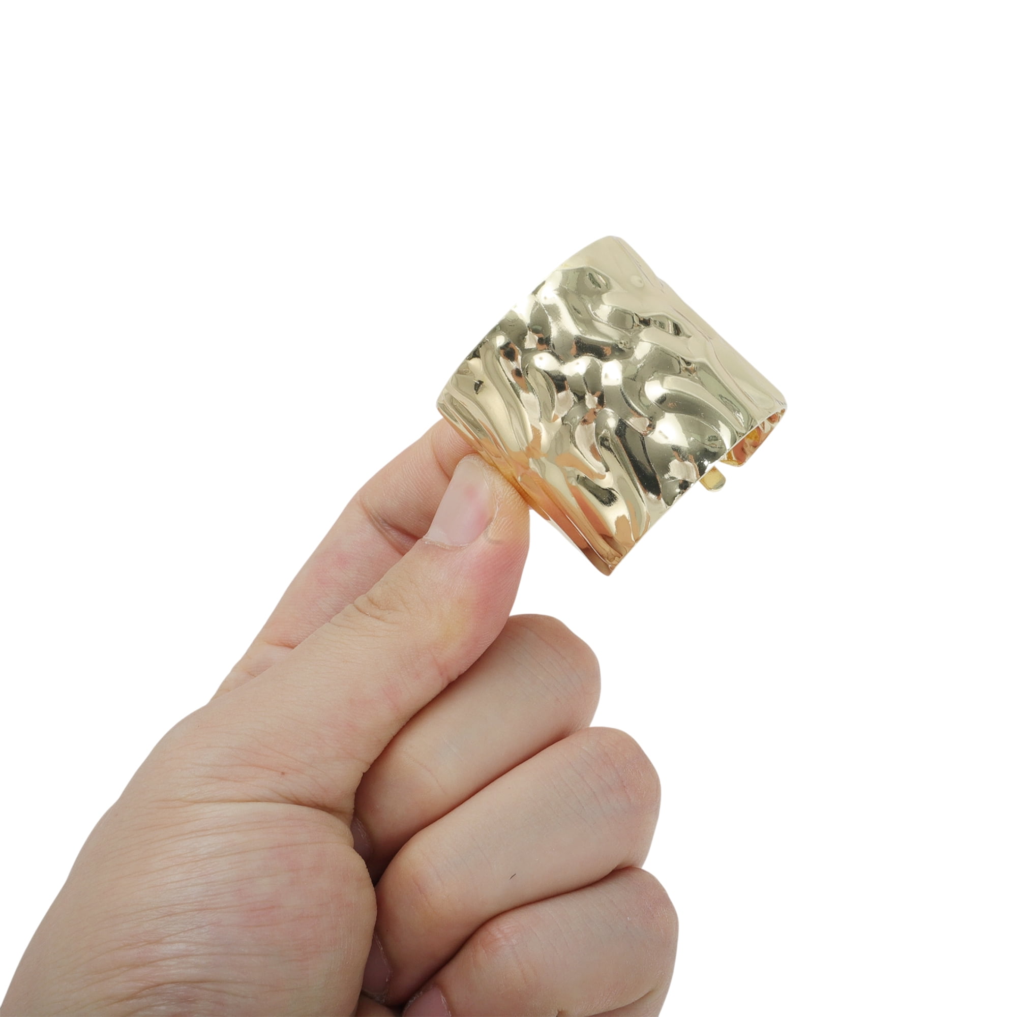 Unique Bargains Lava Texture Ponytail Buckle Hair Clip for Women Gold Tone