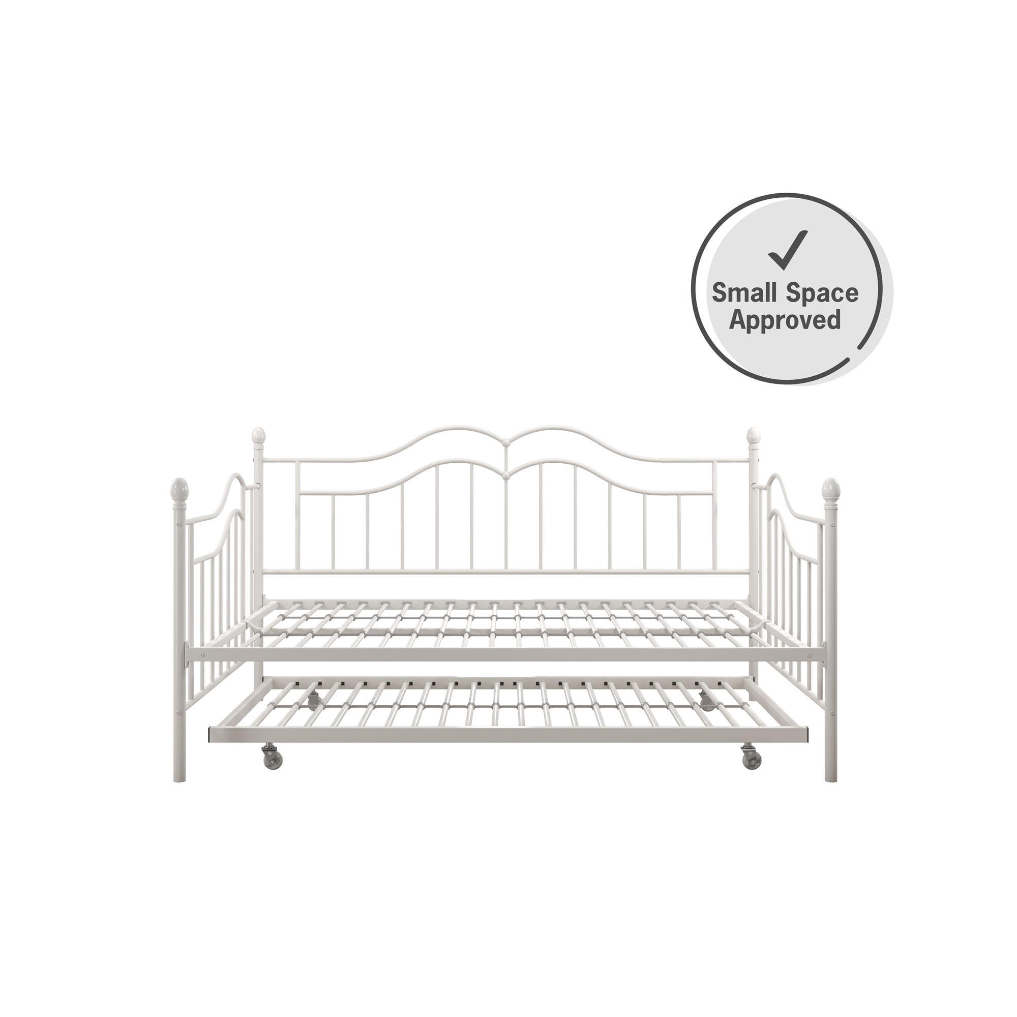 DHP Tokyo Metal Daybed and Trundle, Full/Twin, White