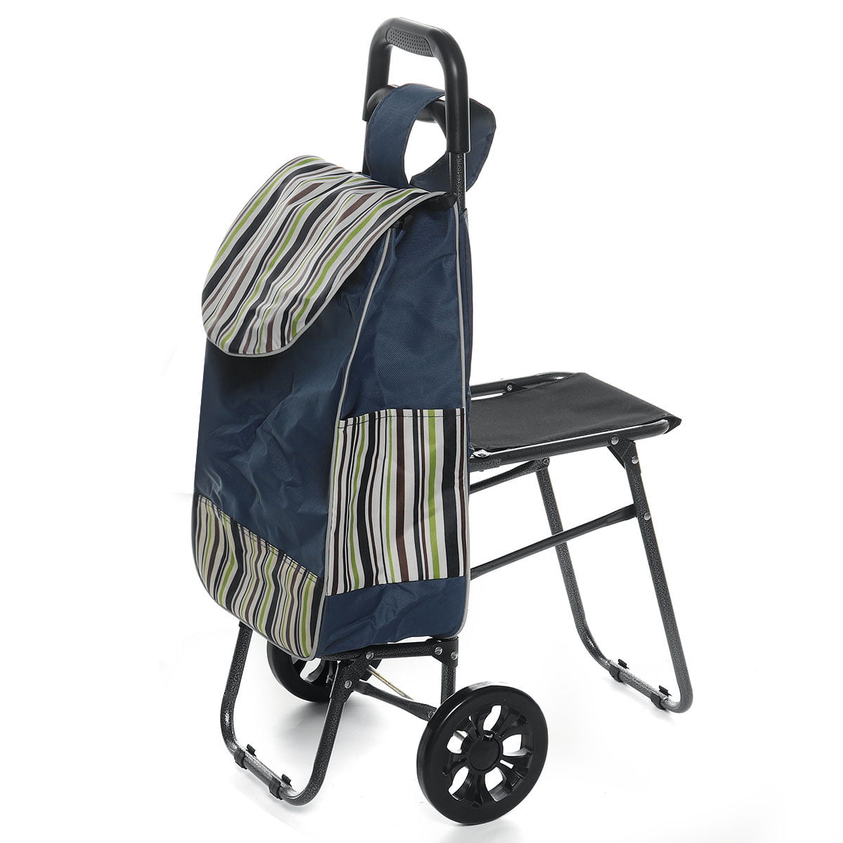Shopping Trolley Foldable Capacity Light Weight Wheeled Push Cart Bag Wheeled 
