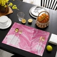 thumbnail image 3 of Pink Marble Placemats Set of 4, Modern Ombre Abstract Fluid Aesthetic Art Placemats for Dining Table, Place Mats for Kitchen Tabletop, Waterproof Wipeable Dining Table Mats Set, 3 of 9