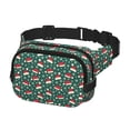 thumbnail image 2 of Honeii Santa Hat Joy Green Festive Print Square Double Layer Waist Bag,Waist Belt Bag Fashion Fanny Women and Men,For Travel Running Hiking Walking, 2 of 9